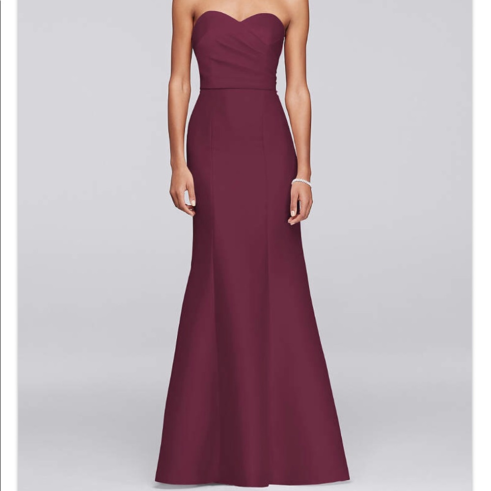 David’s bridal bridesmaid dress- wine. Like new